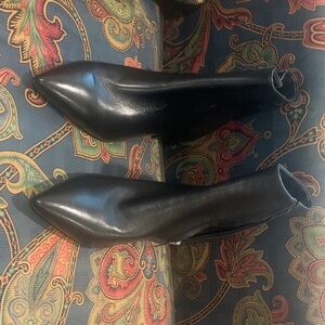 Marc Fisher Glossy Black Ankle Boots